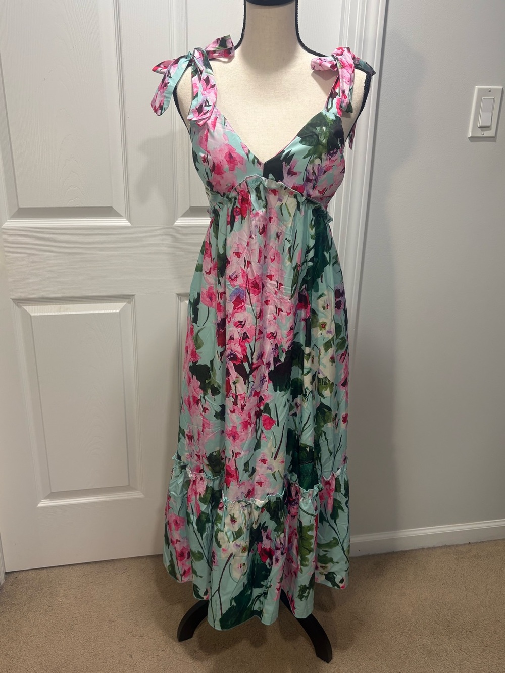 Spring Summer Floral Flowy Maxi Dress